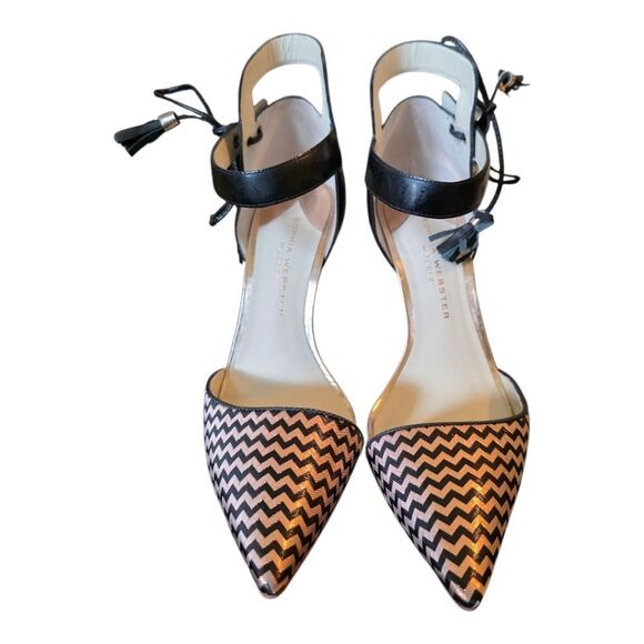 SOPHIA WEBSTER FOR J. CREW Pippa Pumps - Gold & Black - Size 38 1/2 - Picture 2 of 9